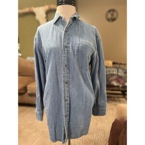 Calvin Klein 100% Cotton Denim Button Up Long Sleeve Size M